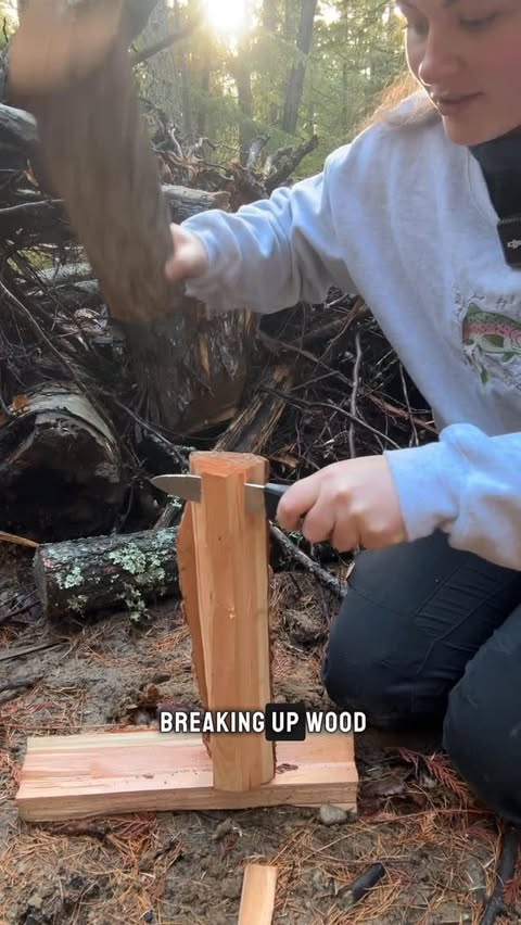 Instagram post by @madisonclysdale for Victorinox. Caption reads: [...] a fire in wet conditions ⤵️
Using the....