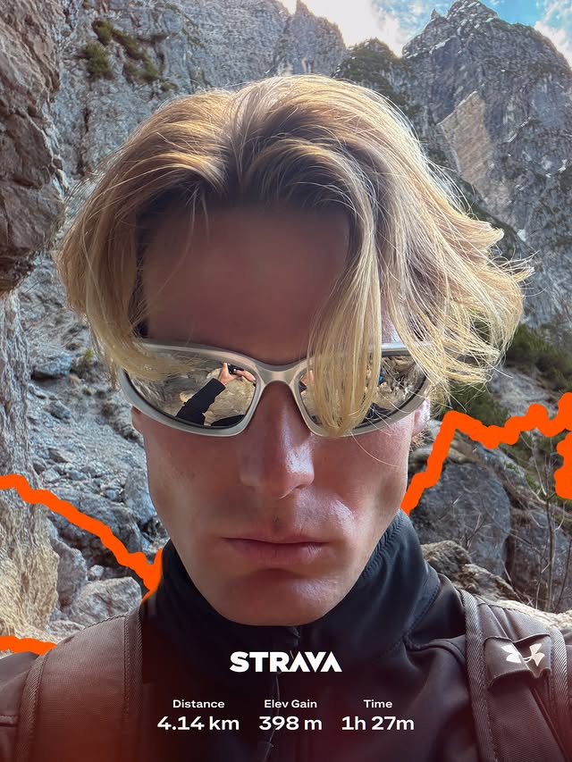 Instagram post by @norbeert.d for Strava. Caption reads: [...] to be active today get your 20% off on....