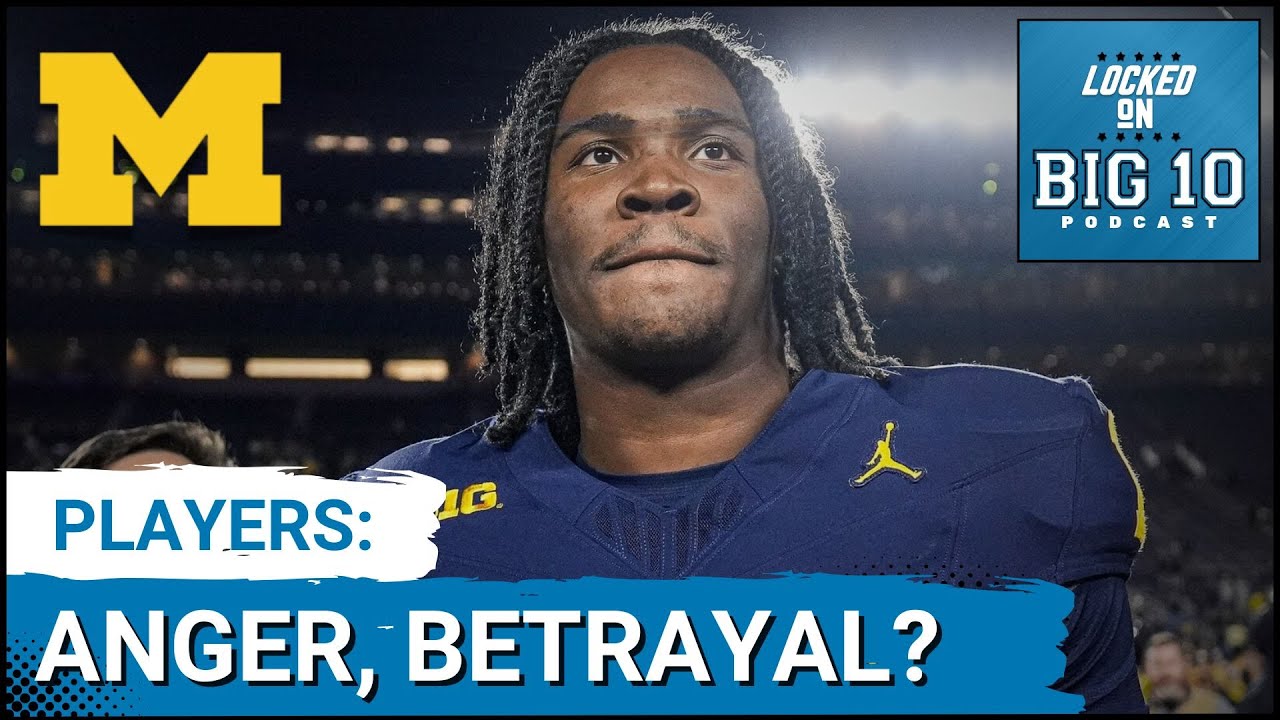 YouTube post by @LockedOnBIG10 for Omaha Steaks. Caption reads: DISASTER: Bryce Underwood and Michigan Teammates....