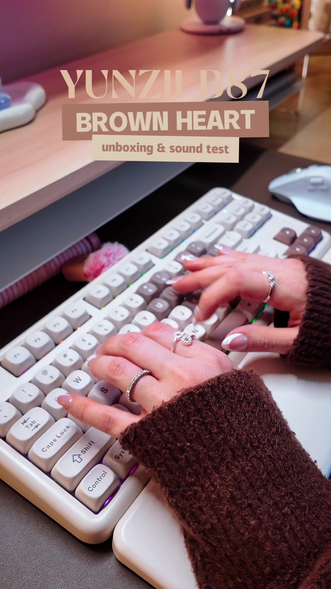TikTok post by an influencer for YUNZII. Caption reads: [...] of the absolutely stunning Yunzii B87 in the....