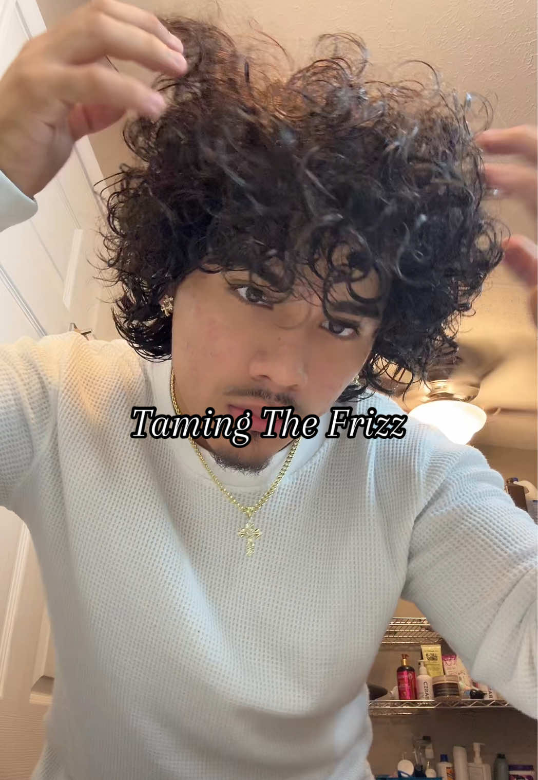 TikTok post by @frizznotrizz for Based BodyWorks. Caption reads: [...] 👍 @BASED #curlyhair #basedbodyworks....