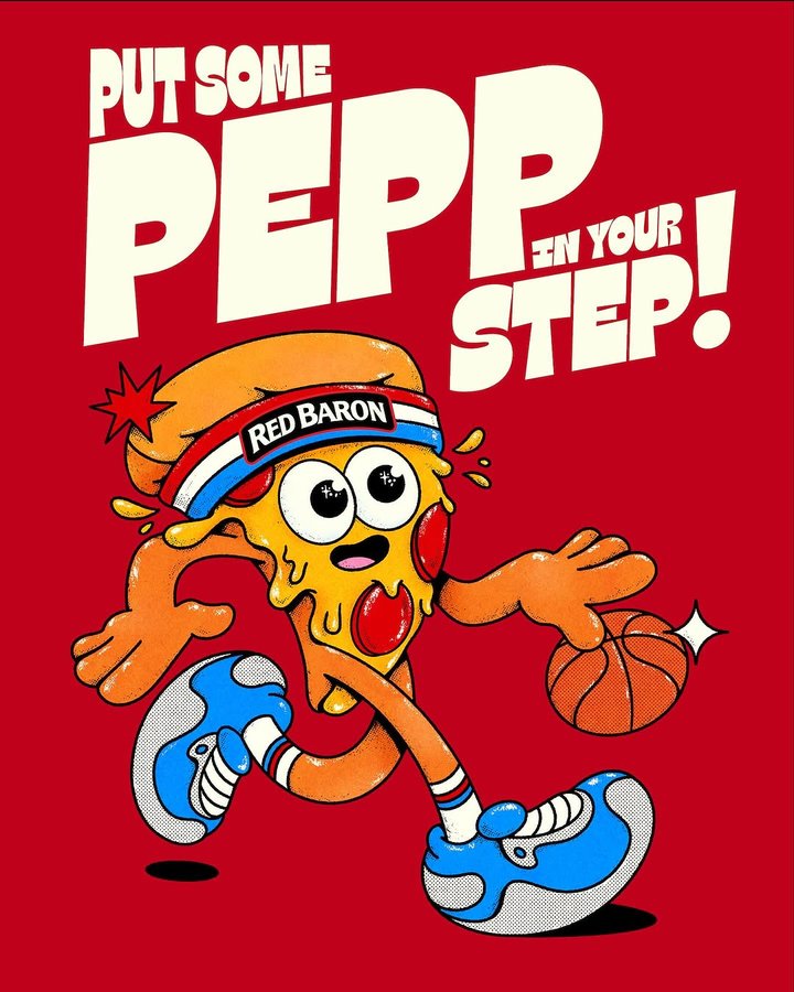 Instagram post by @_mysunbeam for Red Baron Pizza. Caption reads: #ad Like to grab a slice of good vibes 😎 

#pizza....