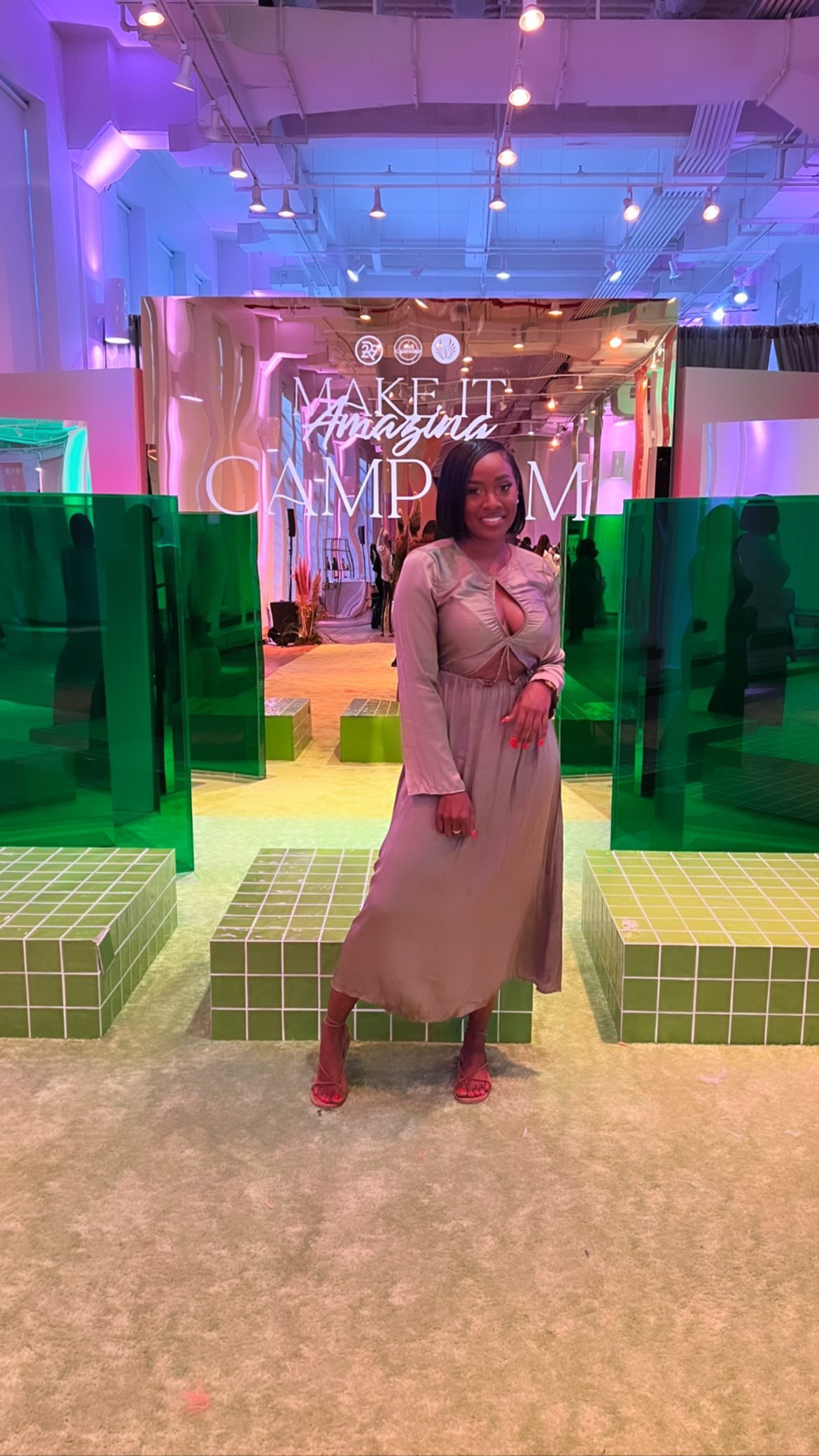 Instagram post by @cadejanicoy for Refinery29. Caption reads: [...] happy hour with Camp Kim presented by....