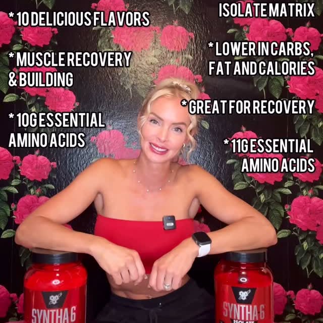 Instagram post by @lizzieifbbpro for Bsn. Caption reads: Trying to choose between BSN Syntha-6 and Syntha-6....