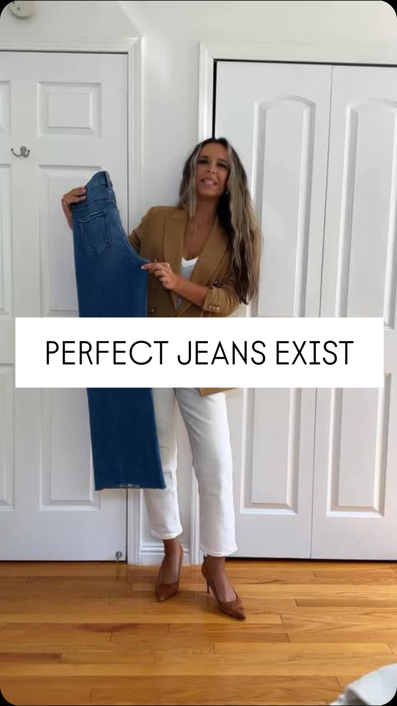 Instagram post by @justglow011 for Paige. Caption reads: Finding jeans that actually fit every body type is....