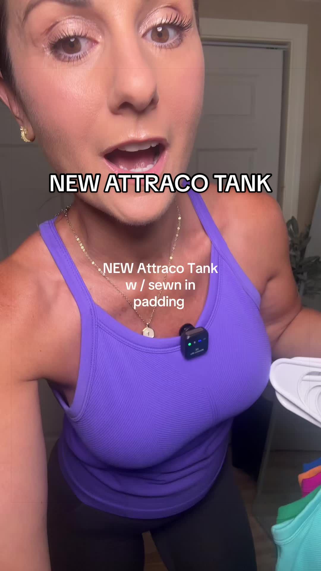 TikTok post by @mandiehunter_ for ATTRACO. Caption reads: the tank to grab in every color @ATTRACOOfficial.