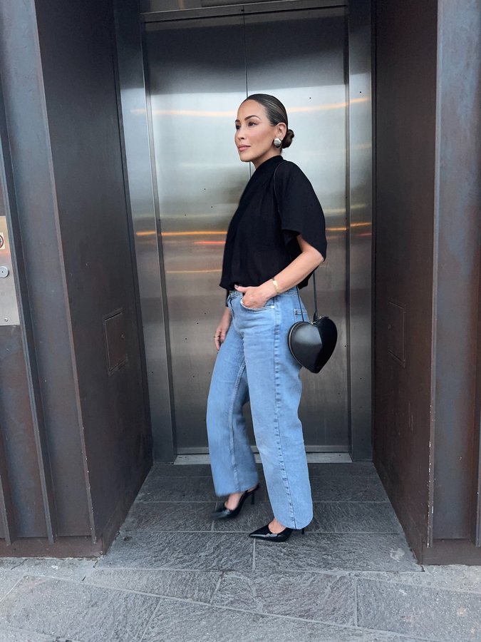 Instagram post by @msrachelstevens for French Connection. Caption reads: Jeans and a cute top kinda mood for a lovely catch....