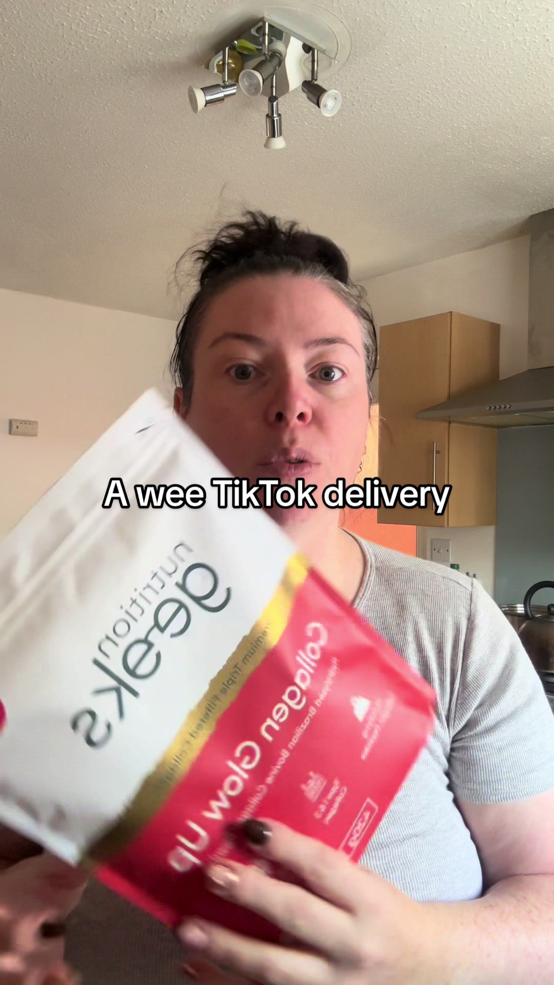 TikTok post by @cheryl_welsh for Nutrition Geeks. Caption reads: Order arrived from @nutritiongeeksofficial.....