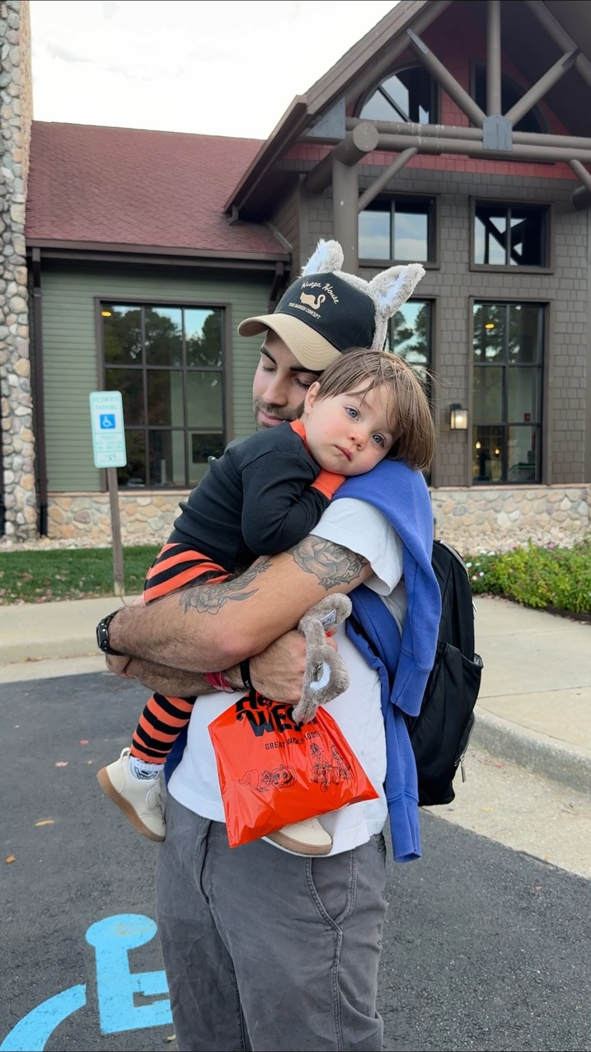 Instagram post by @mojoprovo for Great Wolf Lodge. Caption reads: Quick little mini getaway with my wolf pack....