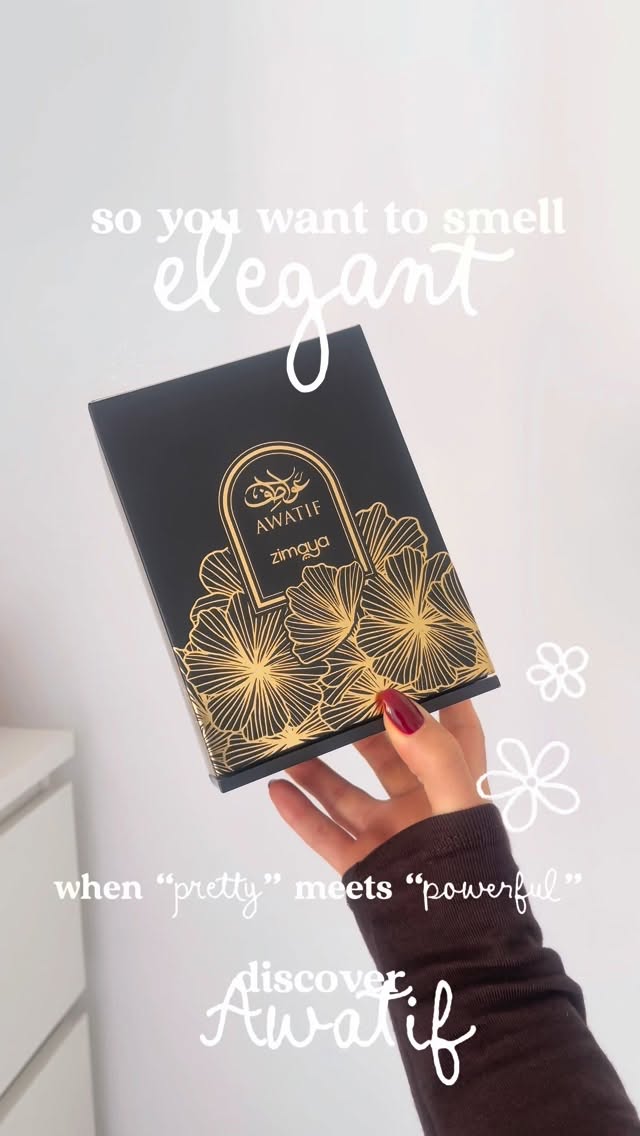 Instagram post by @scentedcloud18 for Zimaya Perfumes. Caption reads: 𝘈𝘸𝘢𝘵𝘪𝘧 𝘱𝘰𝘶𝘳 𝘍𝘦𝘮𝘮𝘦 | 𝘡𝘪𝘮𝘢𝘺𝘢....