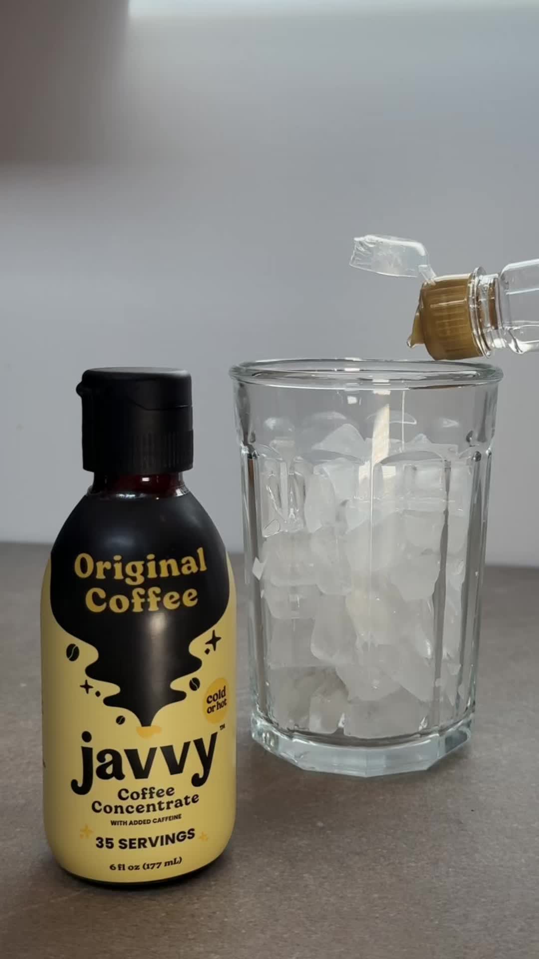 TikTok post by @amblol2 for Javy Coffee. Caption reads: The coffee routine every running-late Type B mom....