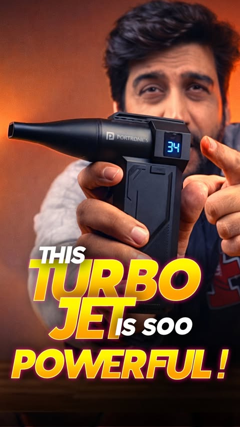Instagram post by @amandhingrayt for Portronics. Caption reads: [...] Fan/Blower Gadget is Actually Useful.....