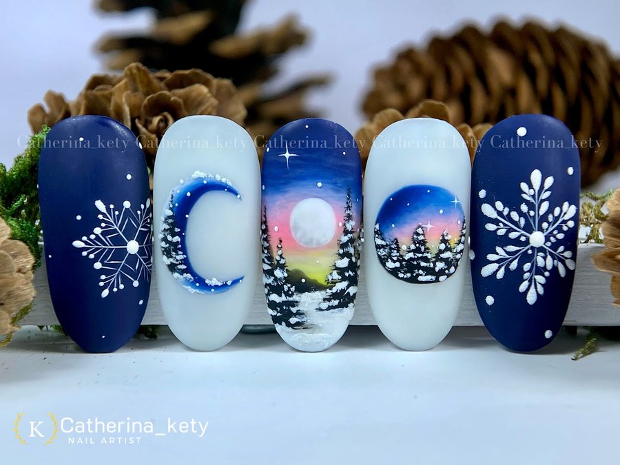 Instagram post by @catherina_kety for Madam Glam. Caption reads: Winter Mood On 🩵❄️
@madam_glam 
Color 
❄️....