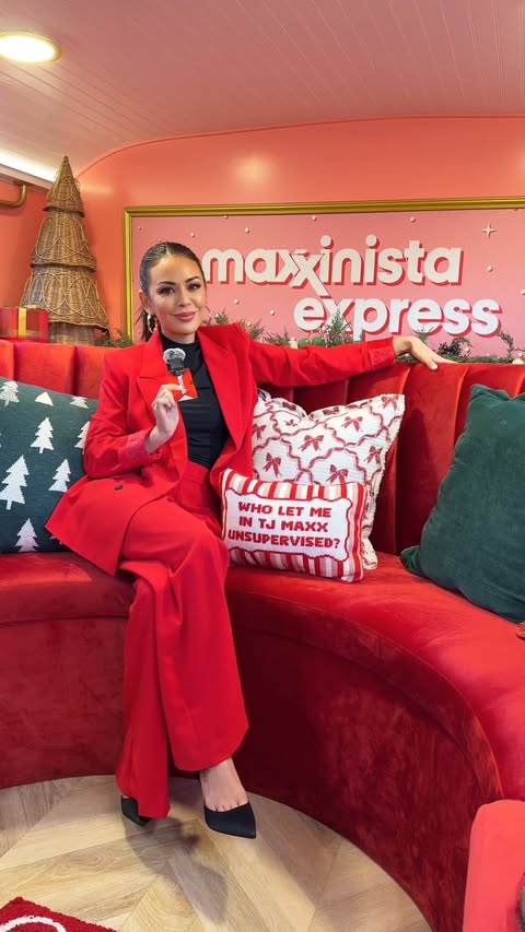 Instagram post by @janelparrish for TJ Maxx. Caption reads: welcome aboard the Maxxinista Express 💕 do you....