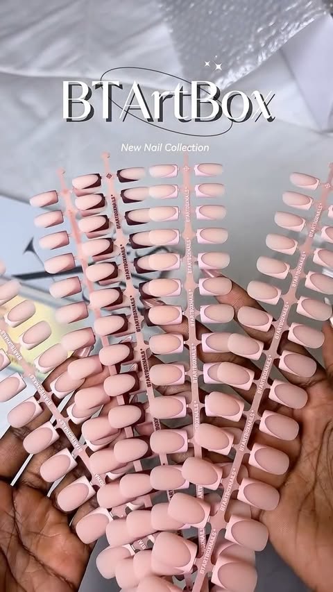 Instagram post by @tsa.gunna_ for BTArtboxnails. Caption reads: @btartboxnails Pastel French tips are so....