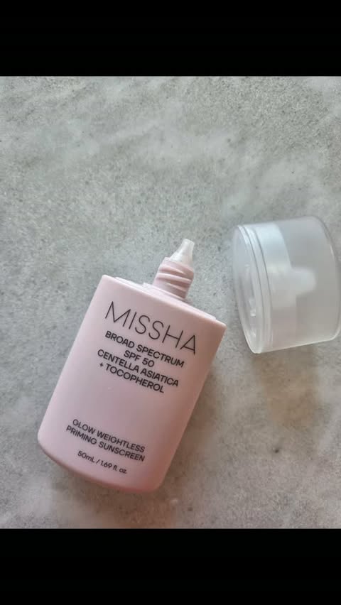 Instagram post by @8888.alex8888 for Missha Us. Caption reads: My favorite primer sunscreen lately. Lightweight....