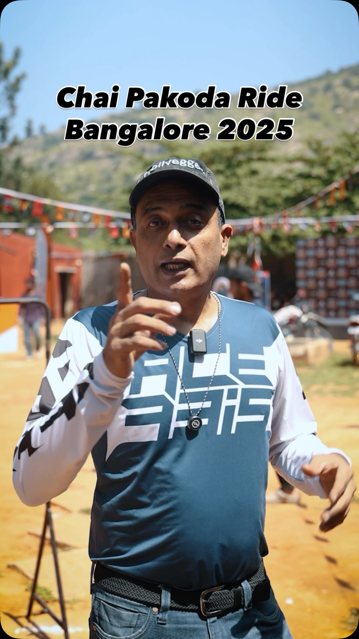 Instagram post by @bigbearbangalore for Reise Moto. Caption reads: Hello! The Chai Pakoda Ride Bangalore 2025 with....