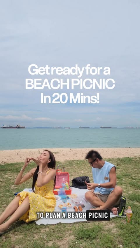 Instagram post by @lobangsiah.sg for WanTwoEatSG. Caption reads: The 20-Minute Beach Picnic Formula @thekebabsmith....