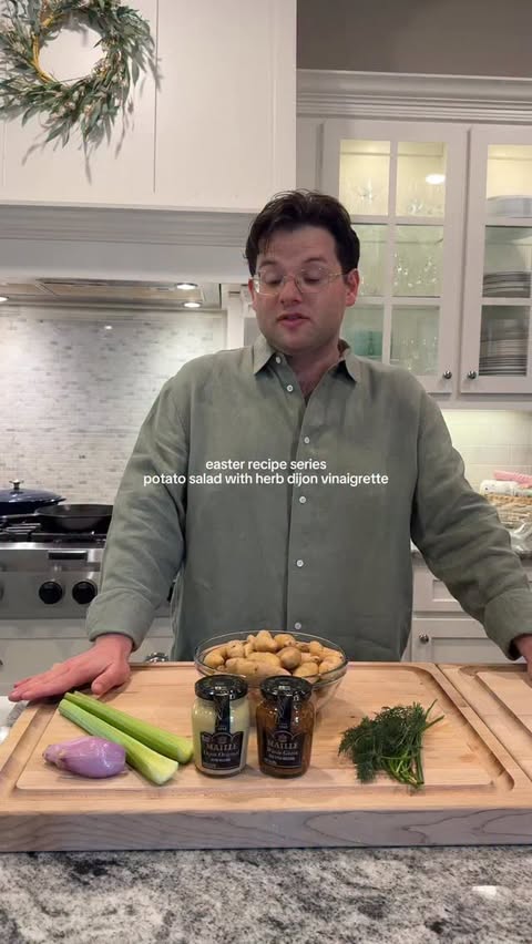 Instagram post by @harry.wwallace for La Maison Maille. Caption reads: This potato salad has it all- easy to do,....