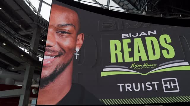 Instagram post by @bijan_robinson for Truist. Caption reads: Check out the recap of my BijanReads event with....