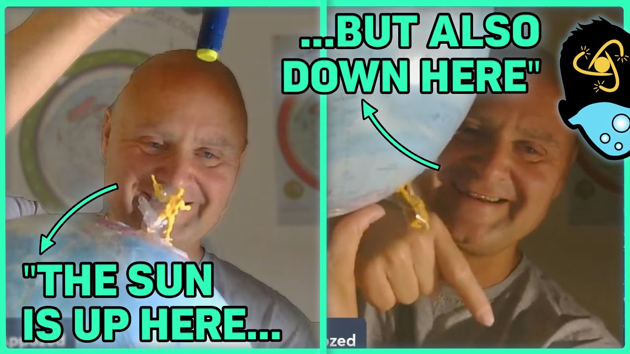 YouTube post by @SciManDan for Ekster. Caption reads: Flat Earther Has Absolutely No Clue How the Sun....