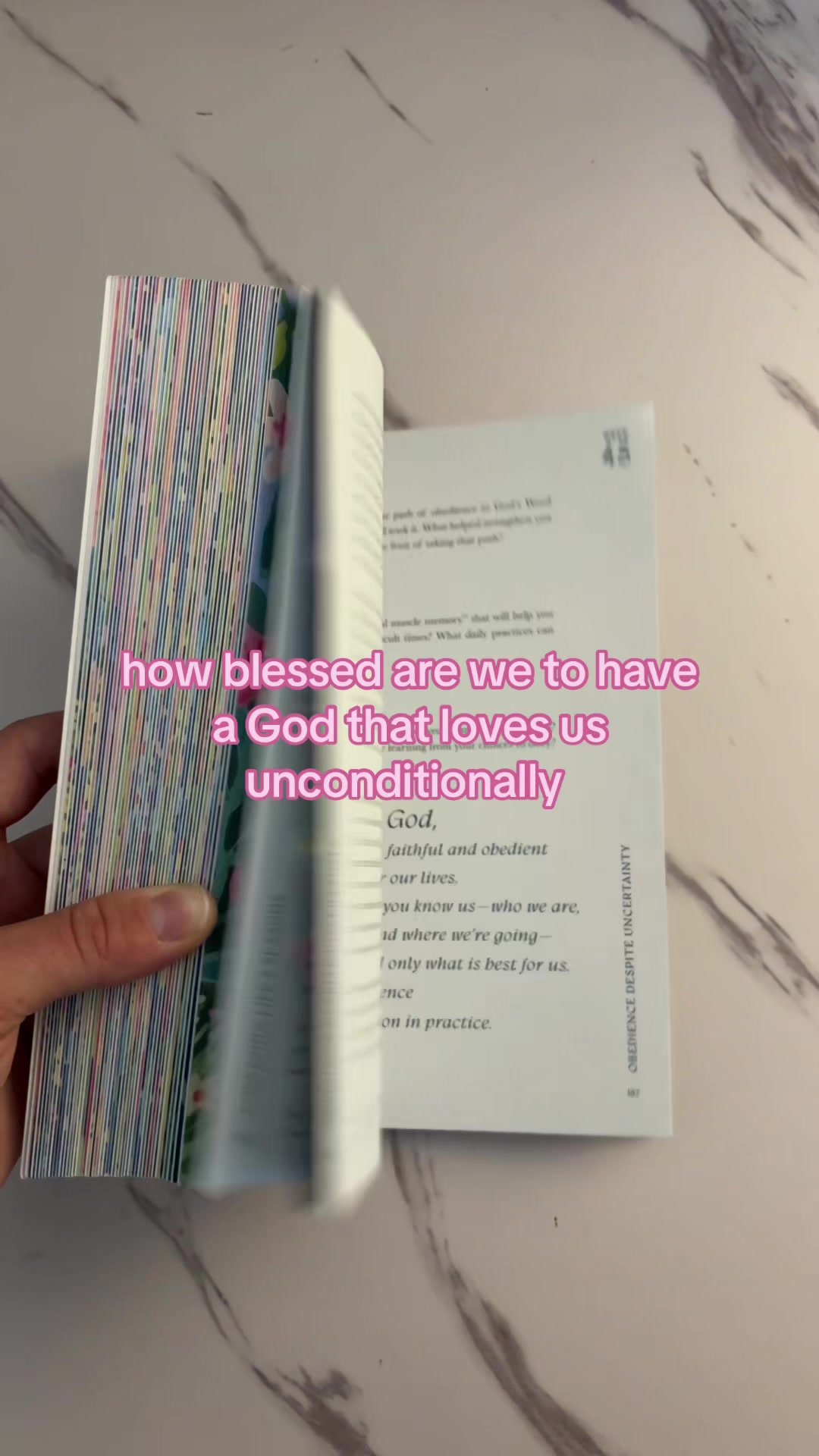 TikTok post by @hannahheanssler for Alabaster Co. Caption reads: walk with God using this @Alabaster year in the....