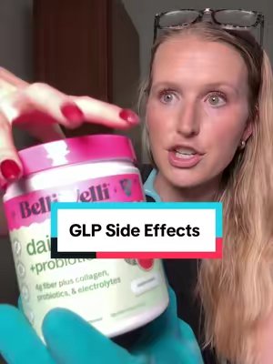 TikTok post by @rachel.budgetbestie for BelliWelli. Caption reads: [...] #glp1support #constipation #bloating....