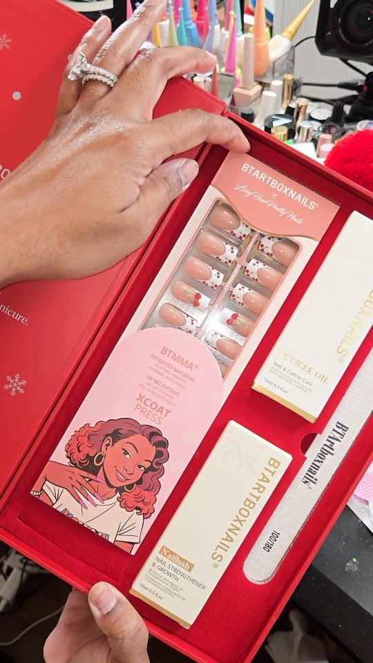 Instagram post by @longhairprettynails for BTArtboxnails. Caption reads: Let's get these nails together - @btartboxnails....