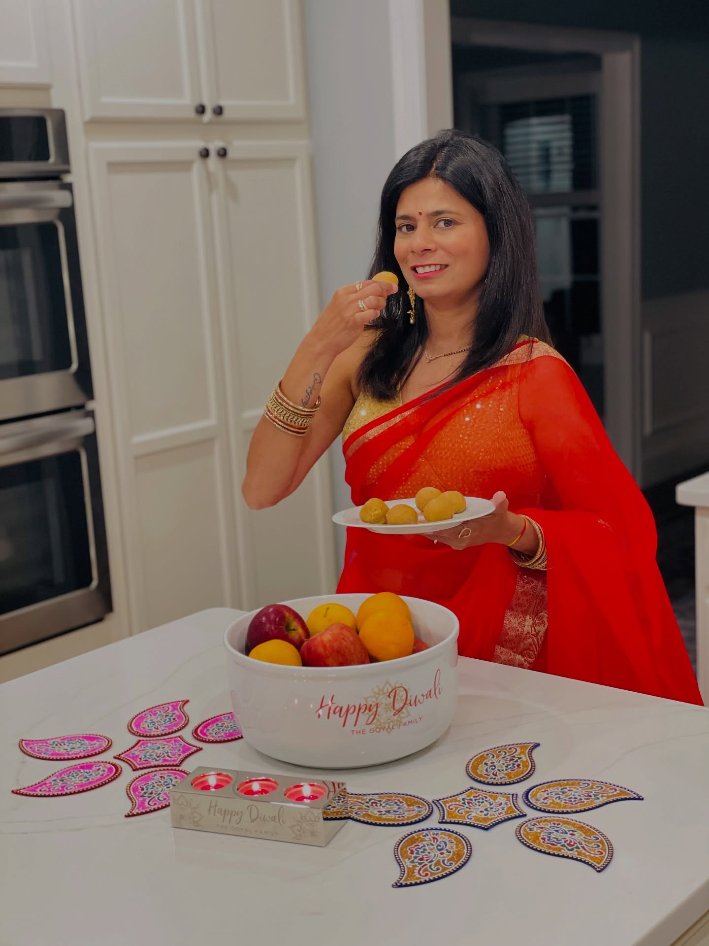 Instagram post by @lovelivewithnid for Personalization Mall. Caption reads: Bringing home the Diwali glow with decor that’s as....