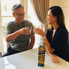 Instagram post by @michellewiewest for Johnnie Walker US. Caption reads: #GiftedbyJohnnieWalker Cheers to my one and only....