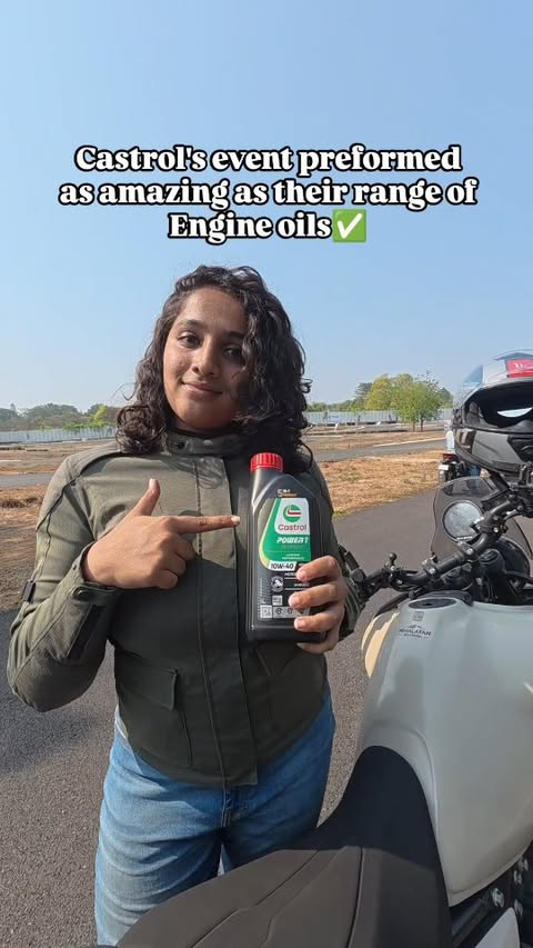 Instagram post by @the_saadhana for Castrol POWER1. Caption reads: [...] how to put a power packed scene!!....