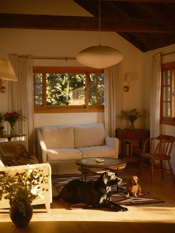 Instagram post by @justinchung for Sixpenny. Caption reads: This custom Esmé Sofa from @sixpennyhome has been....