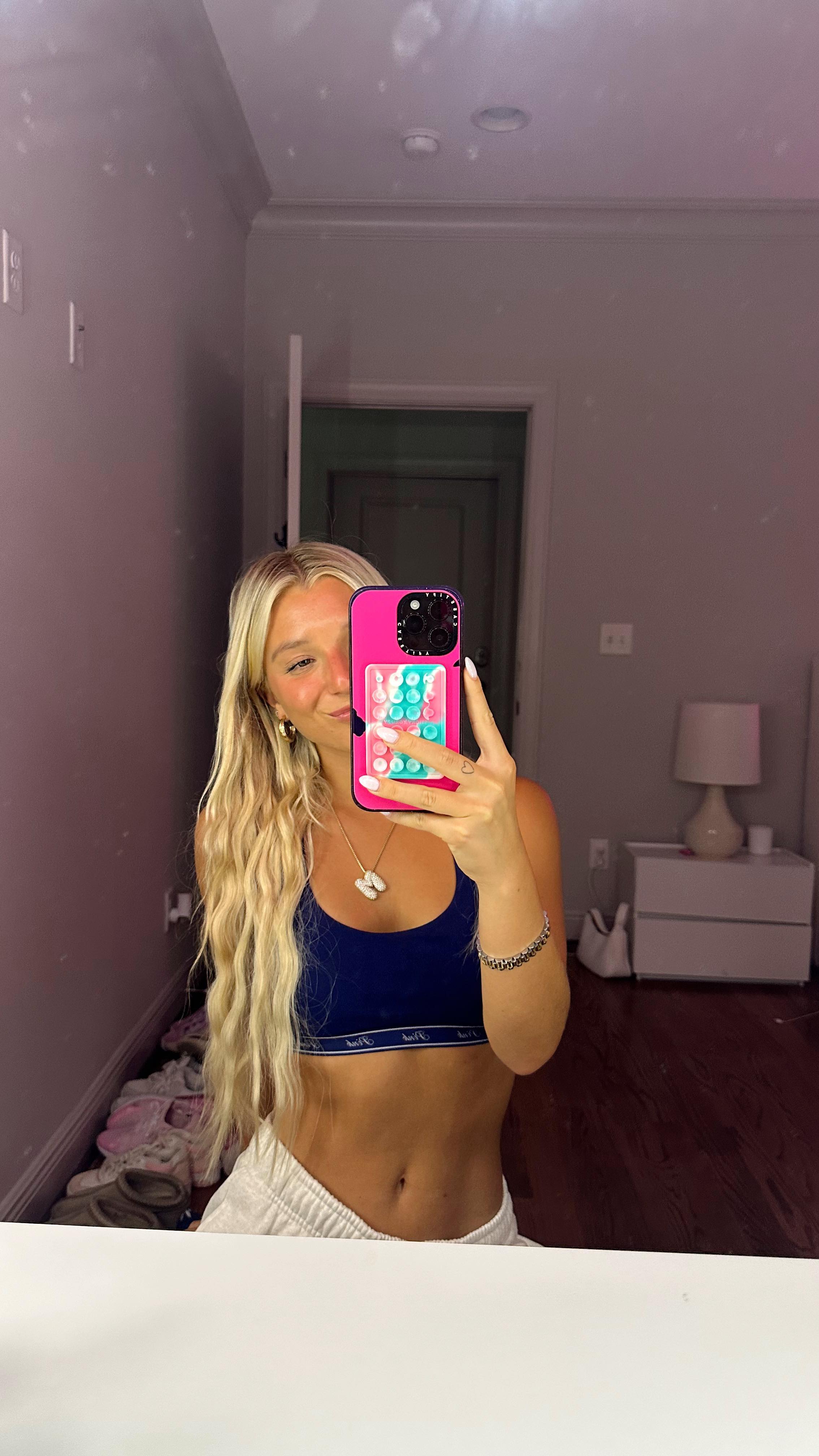 Instagram post by @maryflys for vspink. Caption reads: Can’t wait to see everyone🩷🤭 @vspink....
