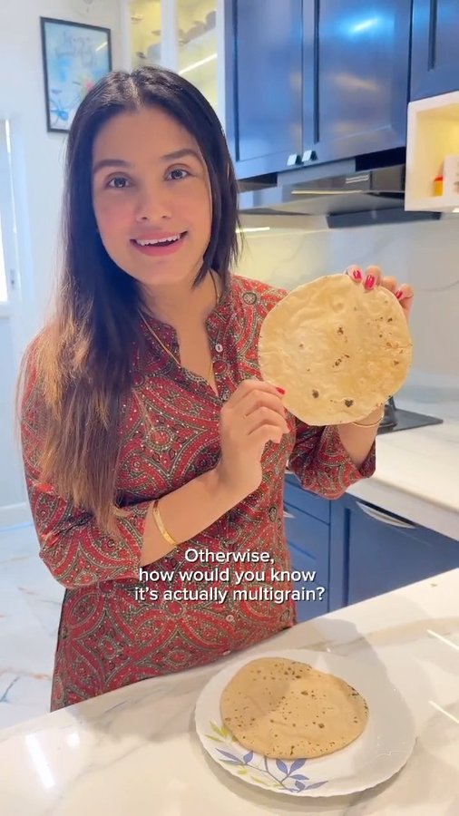 Instagram post by @insideoutarpita for Happy Tummy. Caption reads: Here’s why I switched to Aashirvaad Atta with....