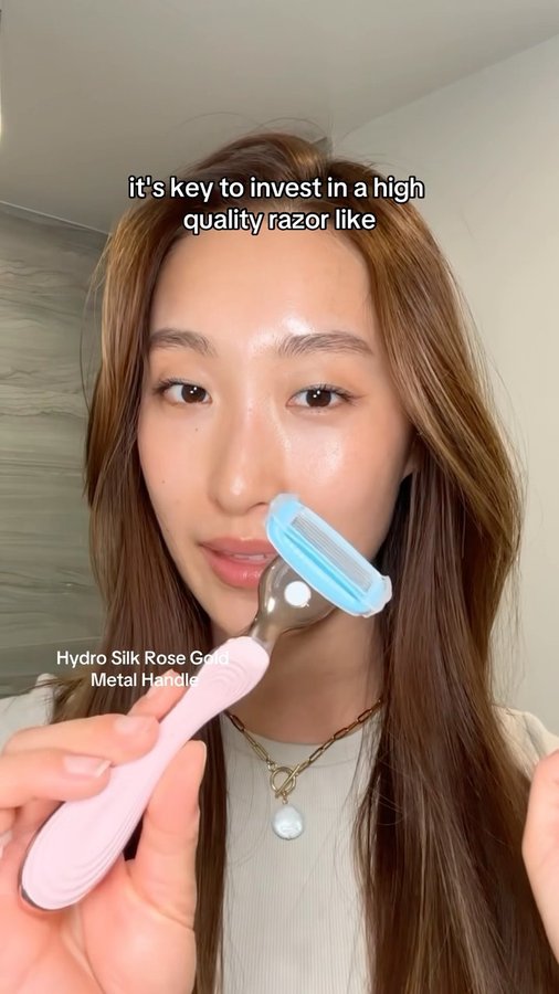Instagram post by an influencer for Schick Hydro Silk (CA). Caption reads: #ad I think the top 2024 beauty trend is to buy....