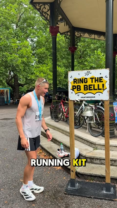 Instagram post by @_olimoore for Enertor. Caption reads: Three bits of running kit I’ve been using this....