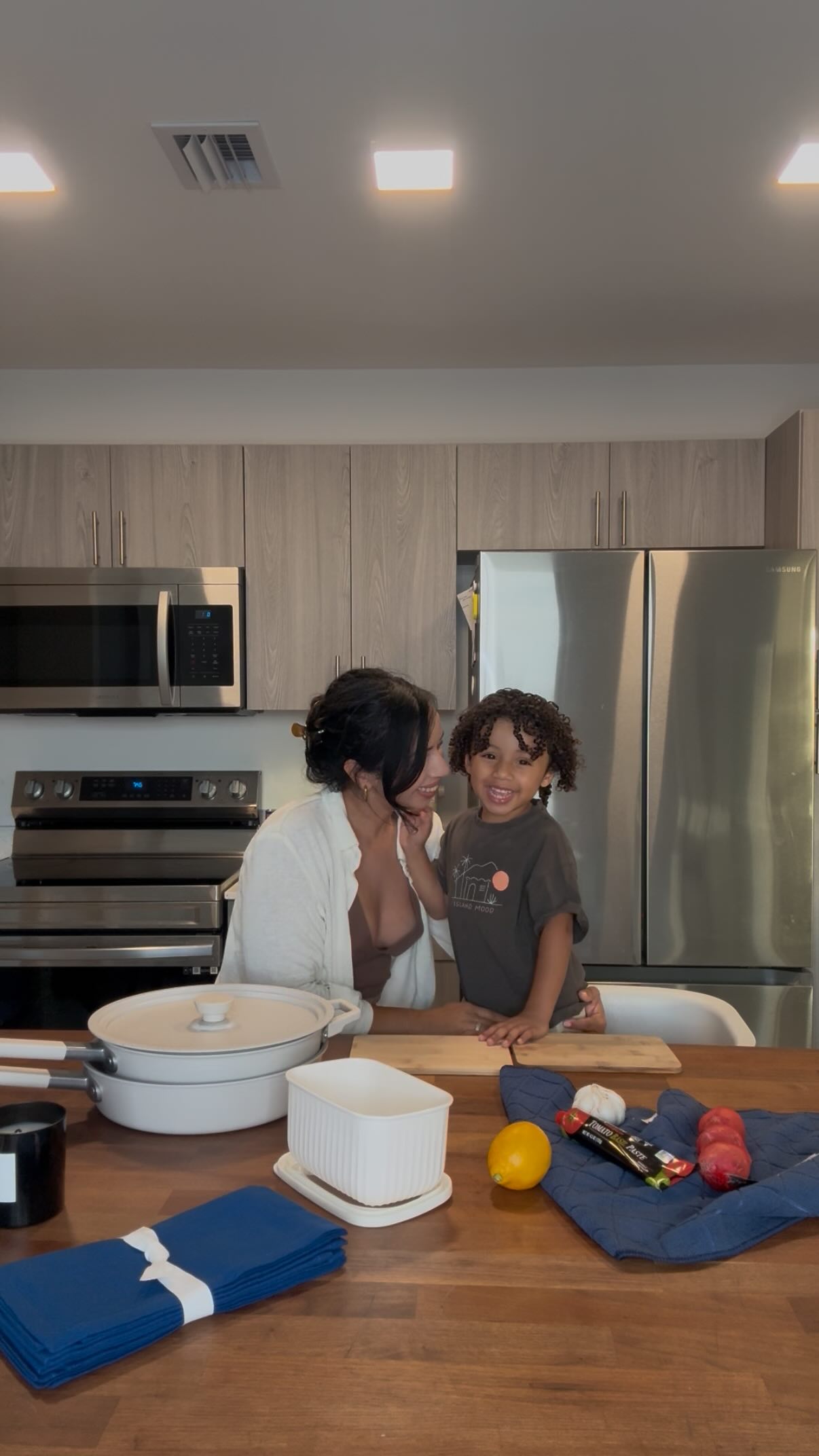 Instagram post by @meriamgonzalez for Taste Republic. Caption reads: Little chef in training 👩‍🍳🍝 Cooking up....