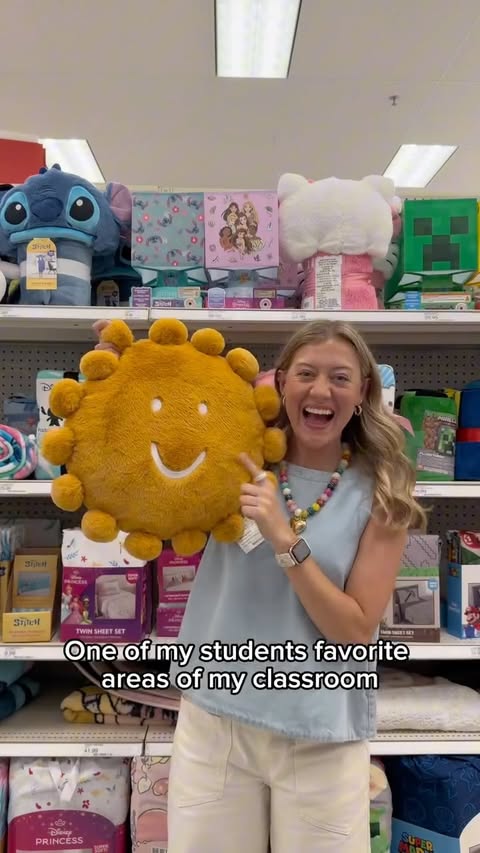 Instagram post by @katielynnteaches for Target. Caption reads: [...] favorite part of my classroom!! 🤭📖📚....