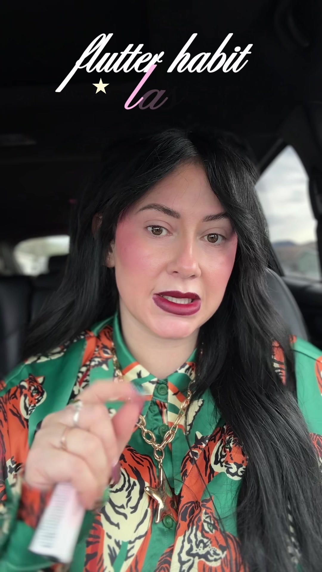 TikTok post by @lexie.jaramillo for FlutterHabit. Caption reads: [...] ⭐️ but ok lil brown lashes?? loveee....