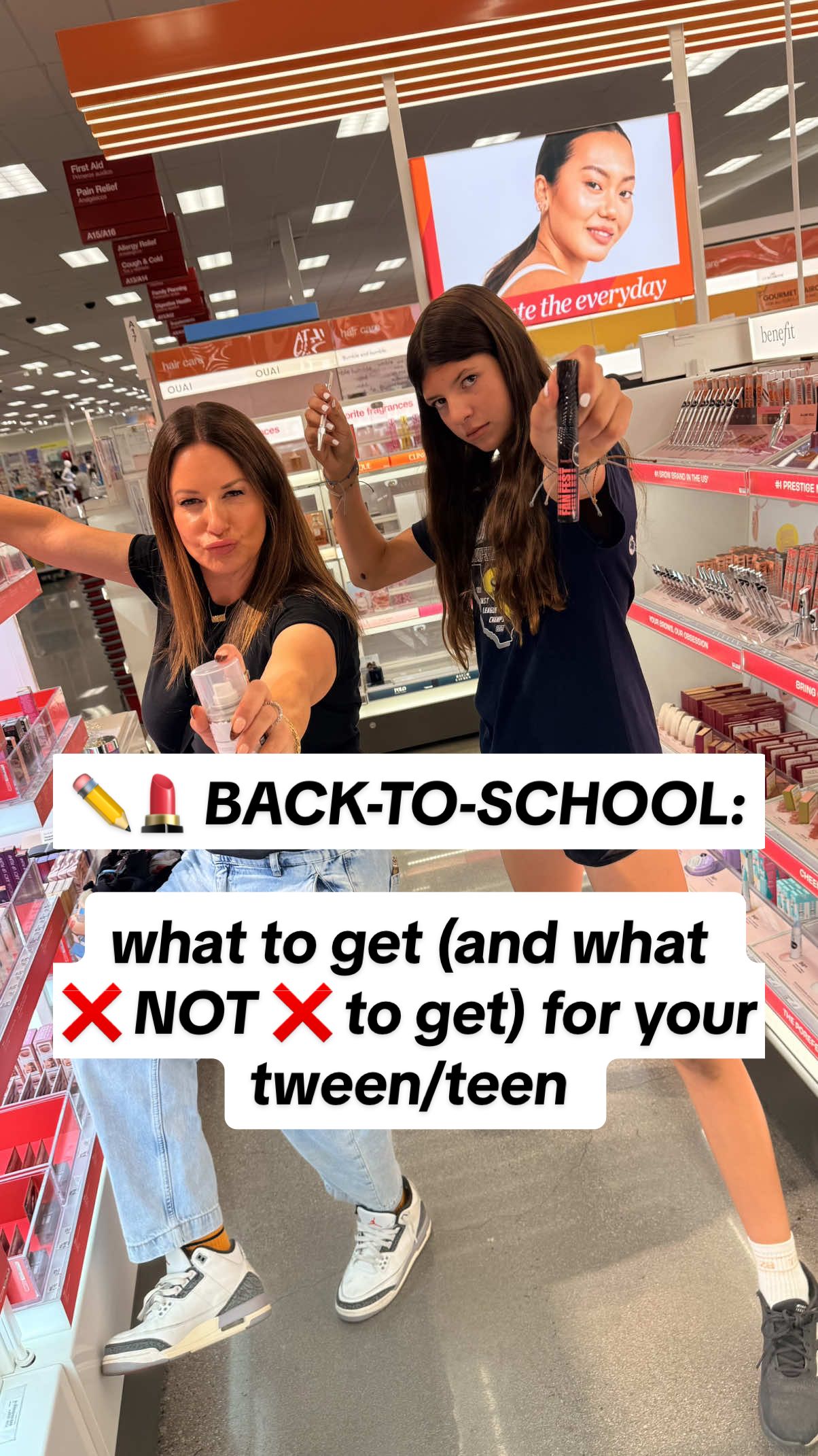 TikTok post by @jamiemakeup for impressbeauty. Caption reads: Save this video for your back-to-school Target....