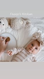Instagram post by @raisinglionhearts for Franjo's Kitchen. Caption reads: [...] 🤱🏻 Snack time- Mama edition, Ft.....