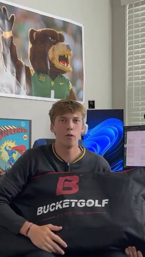 Instagram post by @rhetters98 for Bucketgolf Game. Caption reads: Go get yours @bucketgolfgame‼️ #ad.