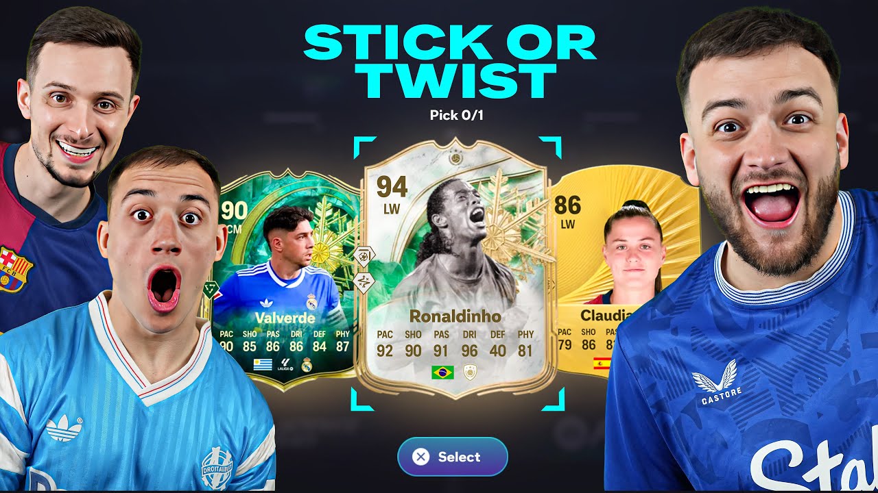 YouTube post by @HashtagHouse for Huel. Caption reads: STICK OR TWIST PLAYER PICKS!.