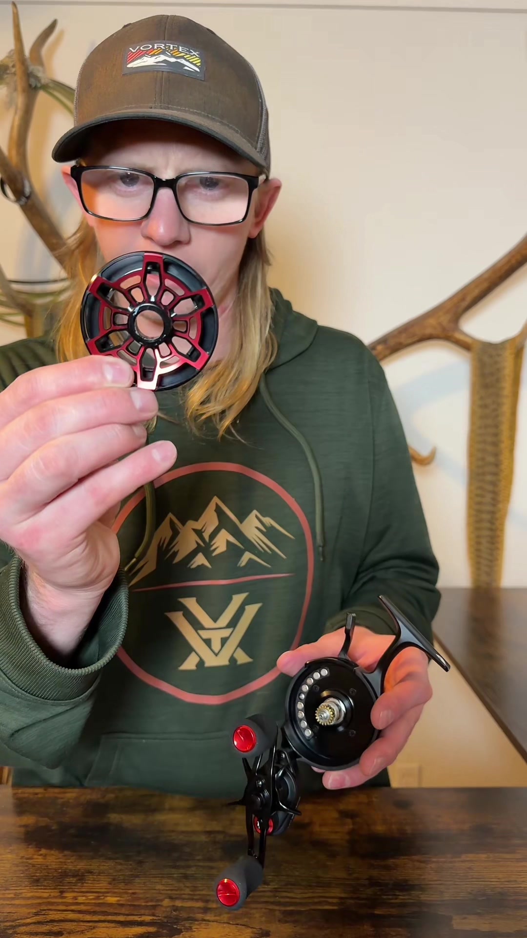 TikTok post by @buck_wild_mt for Piscifun. Caption reads: [...] trying to see fish through the ice 🧊....