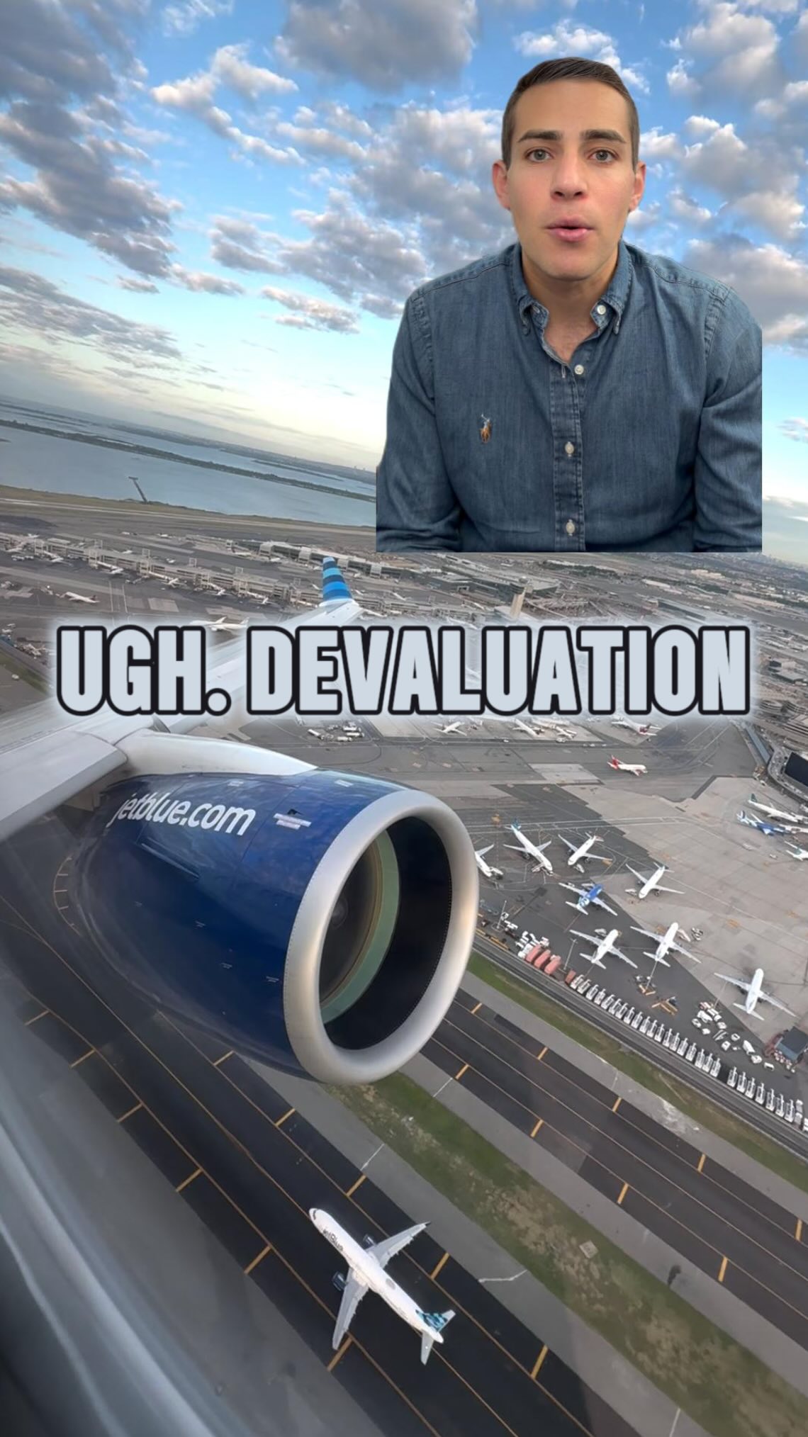 Instagram post by @_zachgriff for JetBlue. Caption reads: JetBlue just changed the prize midway through the....