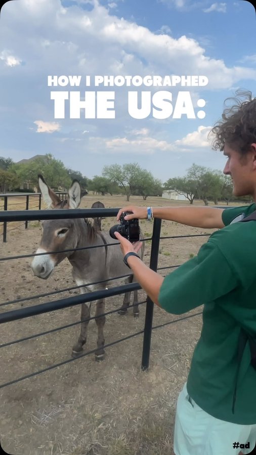 Instagram post by @jaydonguiler for Visit The USA. Caption reads: [...] Photographed The USA 📸 Your sign to Visit....
