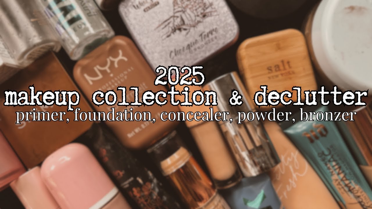 YouTube post by @battybean for Sigma Beauty. Caption reads: 2025 makeup collection & declutter! | foundation,....