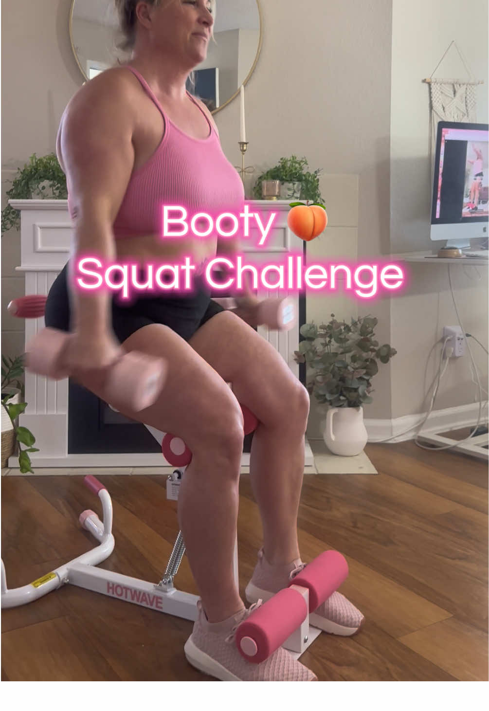 TikTok post by @pinkafgirl for Hotwave. Caption reads: [...] the new PINK deep squat machine from....