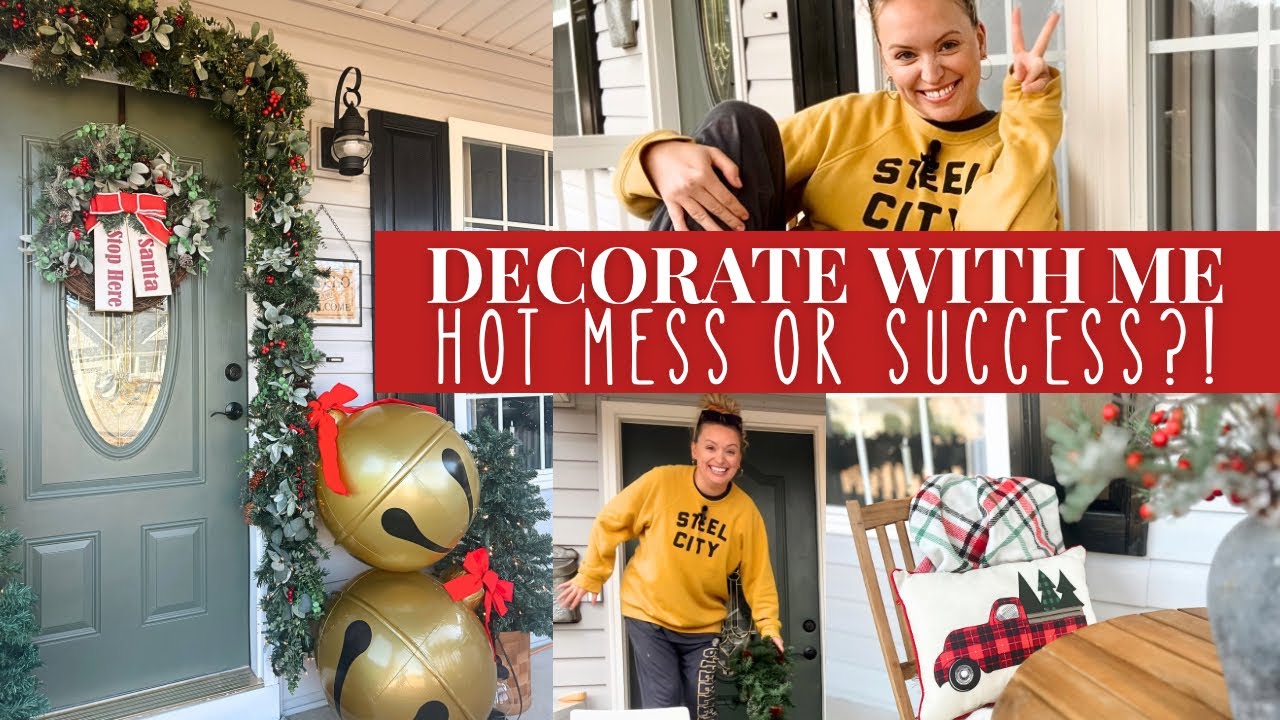 YouTube post by @tabbystreasuredhome for Poshmark. Caption reads: 🎄Christmas Front Porch Decorating! Classic,....