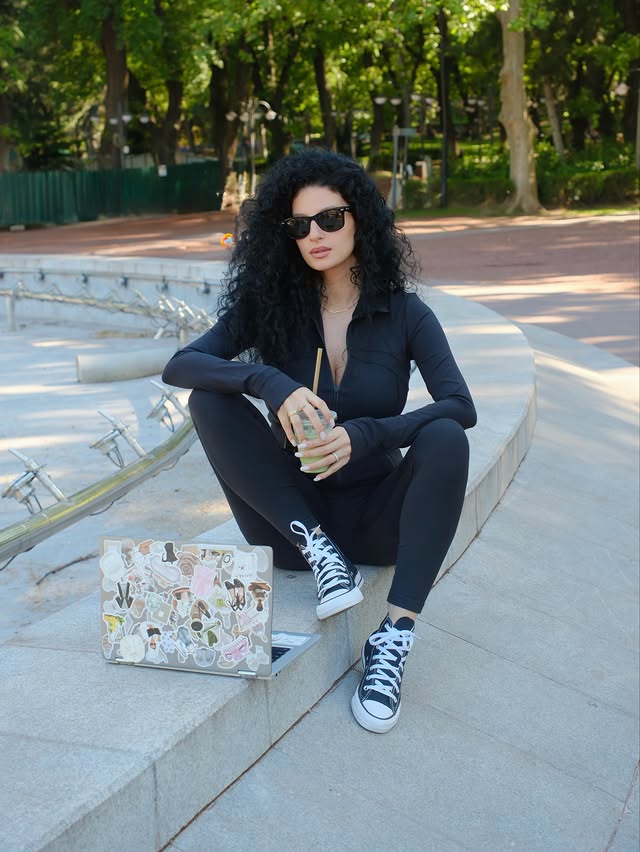 Instagram post by @ekaterine.tugushi for BURGA. Caption reads: [...] Matching Set: @lululemon Phone Case:....